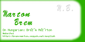 marton brem business card